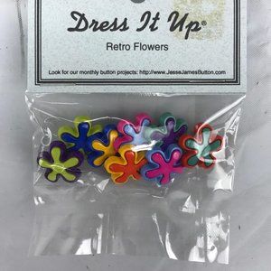 Dress it up Floral multicolor buttons sewing craft